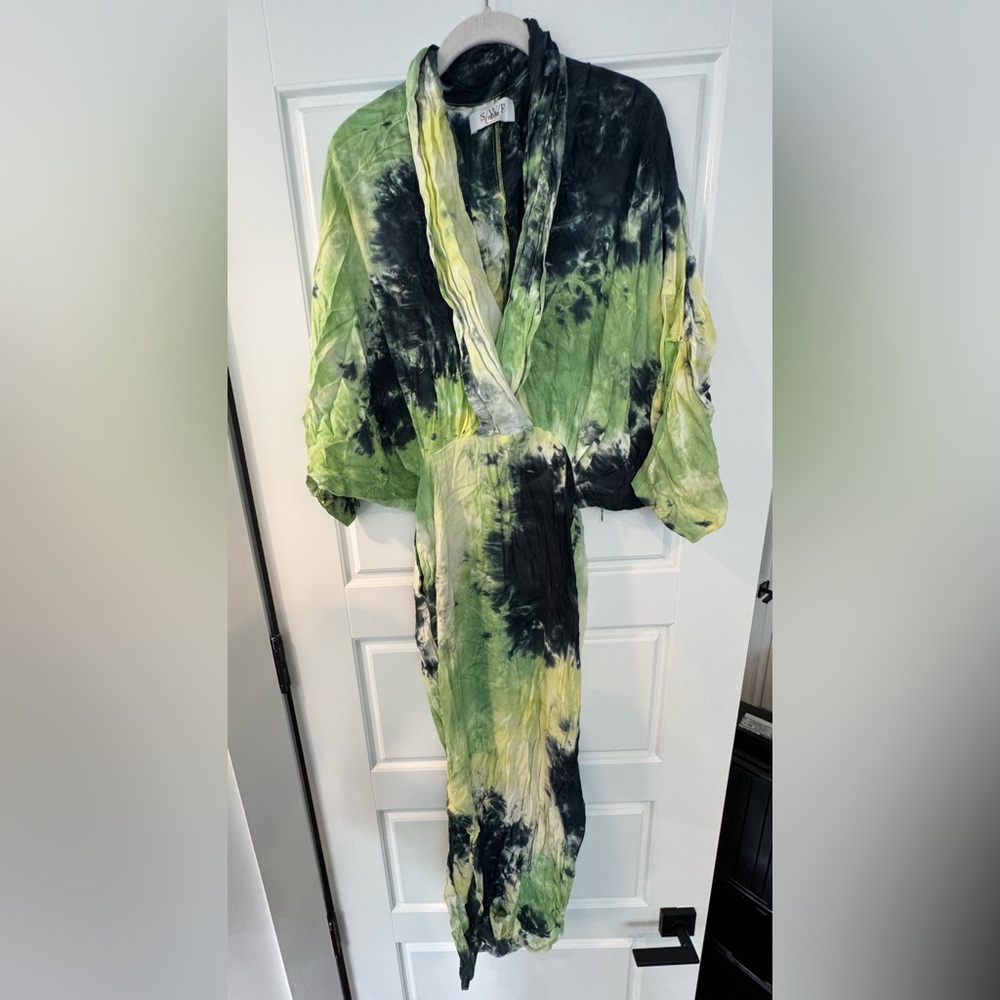REVOLVE SWF Tie-Dye Kimono in Green and Black